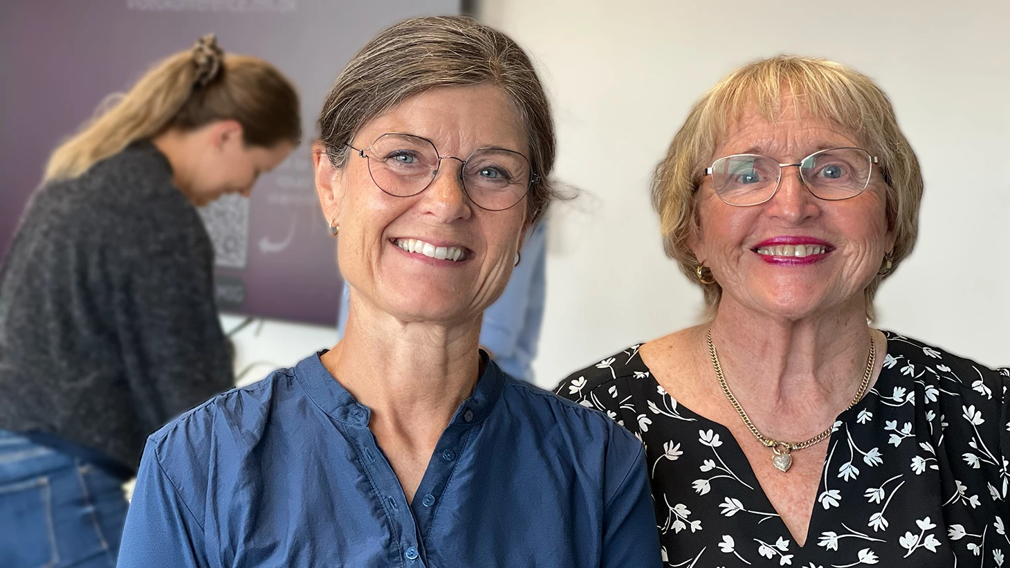 Chefsygeplejerske for Mave- og Tarmkirurgi, Annette Nordstrøm (t.v.) sammen med direktør for TrendCare, Cherrie Lowe.