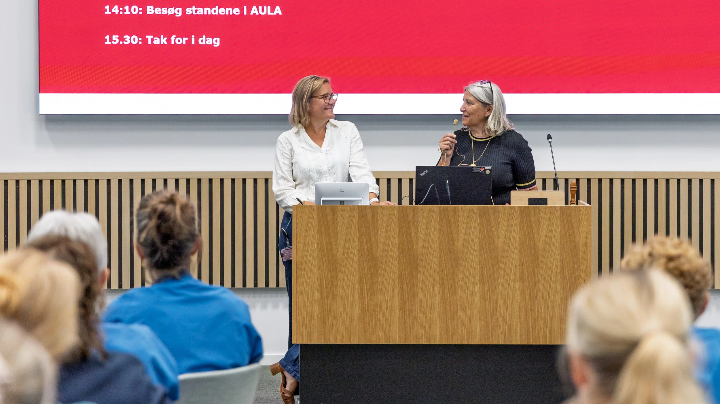 Leder af AmbuFlex, Center for PRO, Louise Pape og leder af Digitale Patientforløb, Britta Ravn satte rammen for inspirationsmødet.